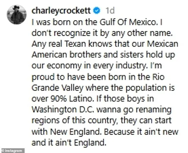 Charley Crockett Sparks Controversy Over Trump's Gulf of Mexico Renaming