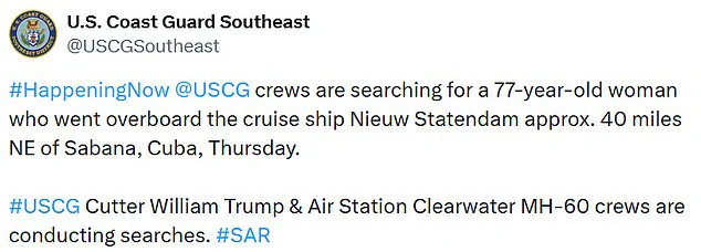 U.S. Coast Guard Expands Search for Missing Woman Near Cuba in Challenging Conditions