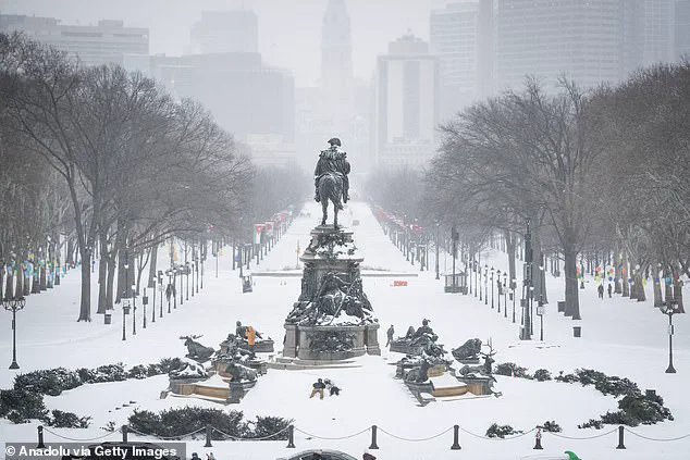 Winter Storm and Burst Pipe Leave Car Immobilized in Philadelphia Snowdrift