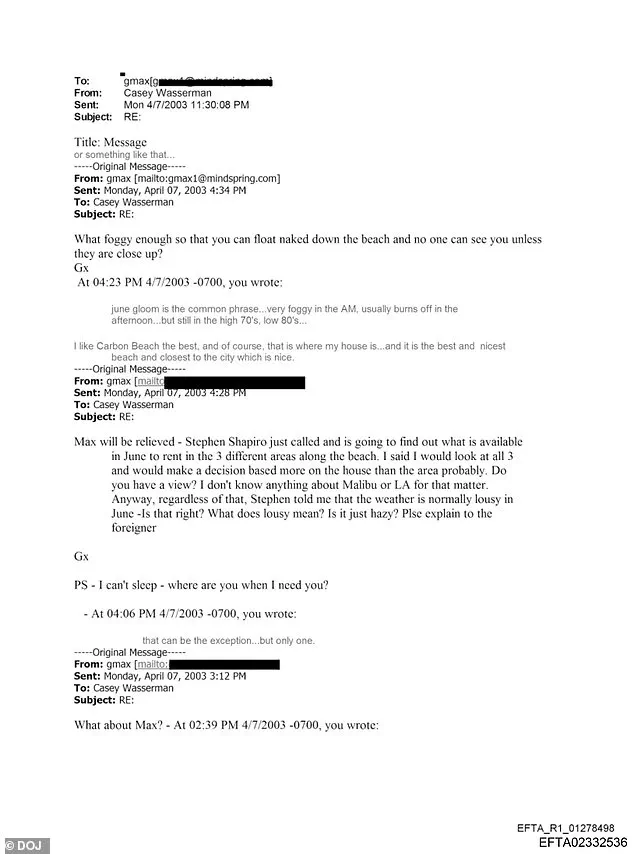Casey Wasserman Expresses 'Deep Regret' Over Explicit 2003 Emails with Ghislaine Maxwell, Released by DOJ