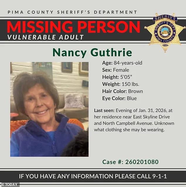 Crime Scene Confirmed as Neighbor Describes Unusual Police Activity During Search for Missing Nancy Guthrie