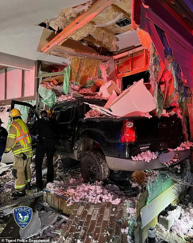 Ford Pickup Soars 100 Feet Through Air Before Crashing Into Residential Home in Tigard, Oregon—Driver and Passenger Miraculously Escape