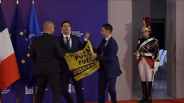 Macron Faced by Greenpeace Protesters at Nuclear Summit Over Energy Insecurity and Uranium Imports from Russia